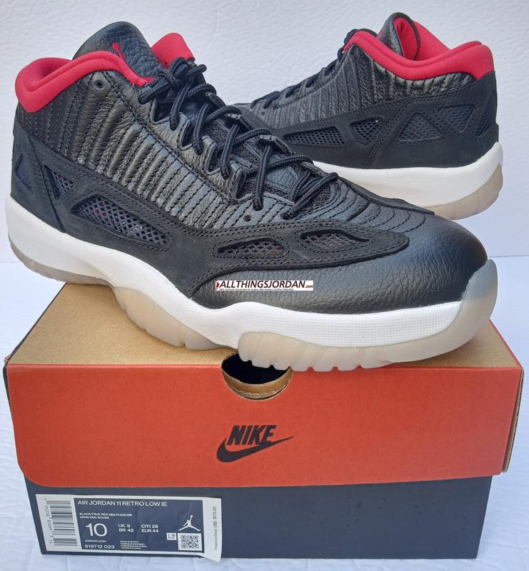 Air Jordan 11 Retro LOW IE (Bred playoff 11) (Black/True Red-Multi Color) 919712 023 Size US 10M​