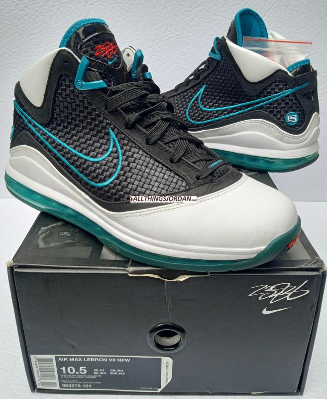 Nike Air Max Lebron VII "Red Carpet" (Lebron James 7th shoe) (White/Black-Glss Bl-Chllng Red) 383578 101   Size US 10.5M